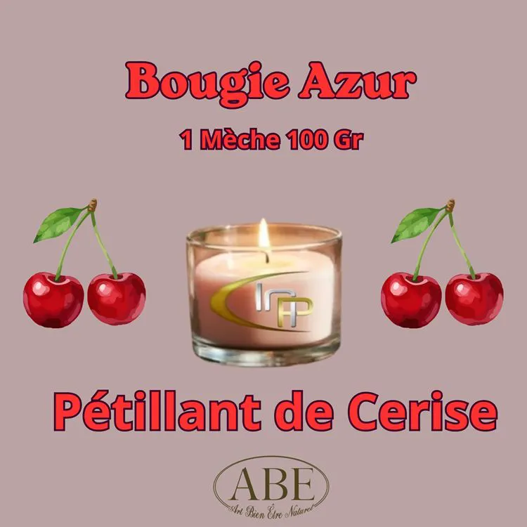 Bougie Azur 100gr P&eacute;tillant de Cerise