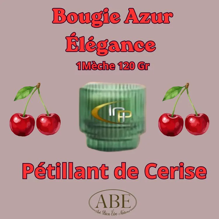 Bougie Azur &Eacute;l&eacute;gance120gr P&eacute;tillant de Cerise