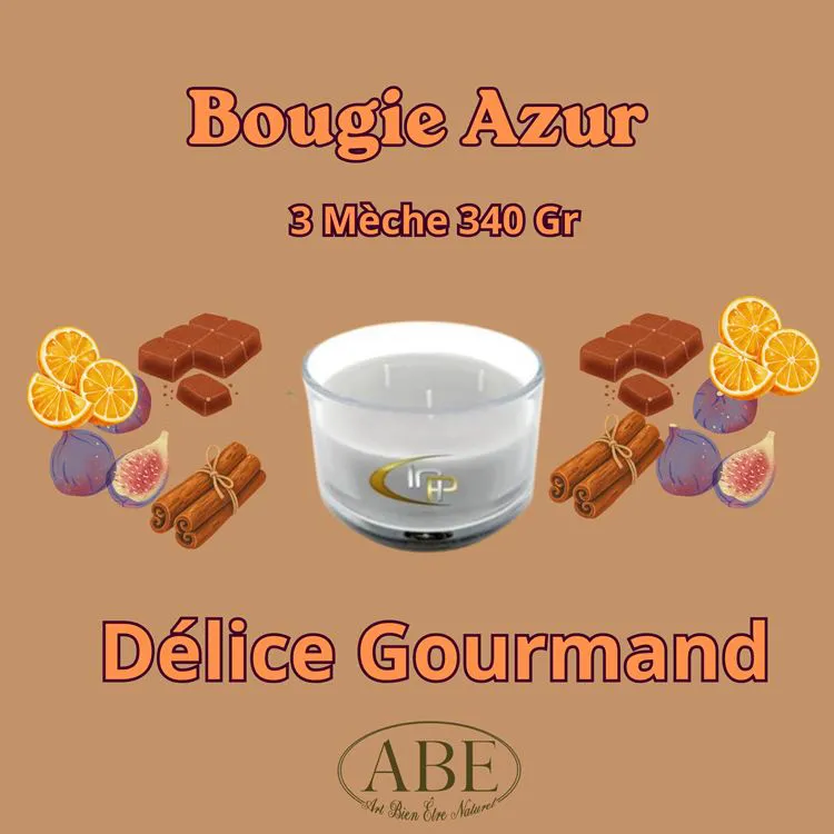 Bougie Azur 340 gr D&eacute;lice gourmand