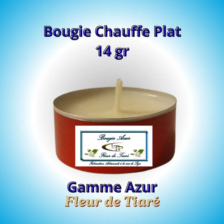 Bougie Chauffe plat Azur  14/16 gr Fleur de tiar&eacute;