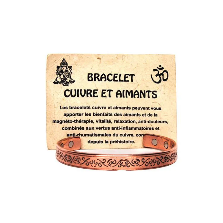 Bracelet Cuivre et Aimants  Motifs Oriental
