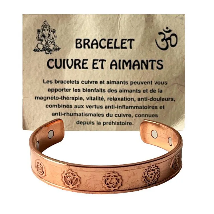 Bracelet dor&eacute; grav&eacute; Chakras