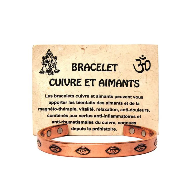 Bracelet fin Cuivre et Aimants  &OElig;il Protecteur