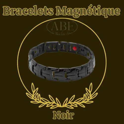 Bracelet-Magnetique-en-acier Noir