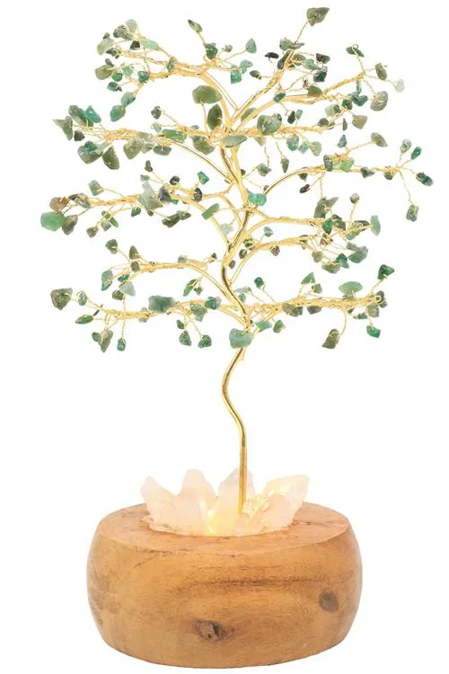Arbre du Bonheur Lumineux Aventurine 25cm