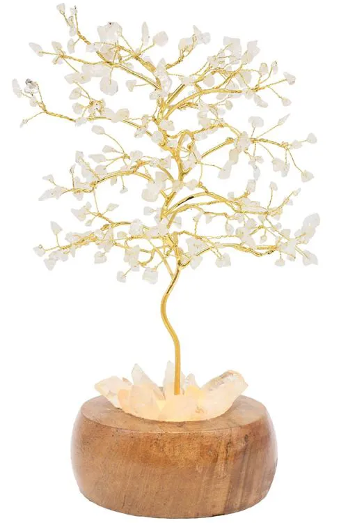 Arbre du Bonheur Lumineux Cristal de Roche 25cm