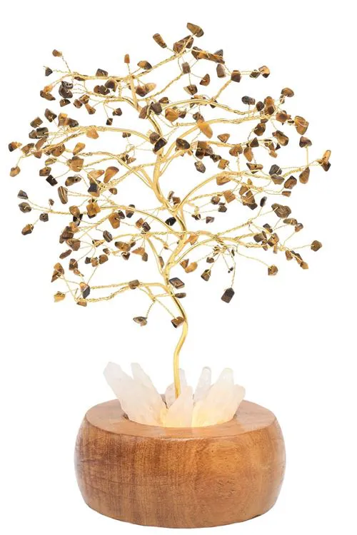 Arbre du Bonheur Lumineux Oeil de Tigre 25cm