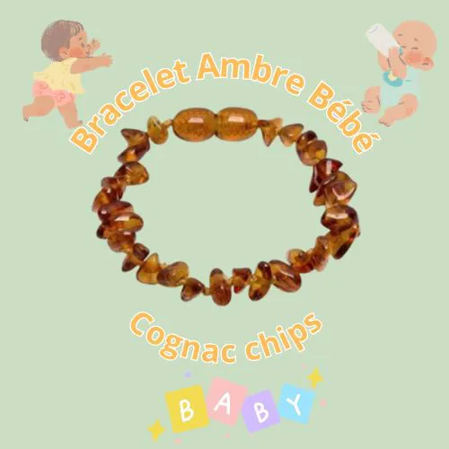 Bracelet bébé Ambre Cognac chips