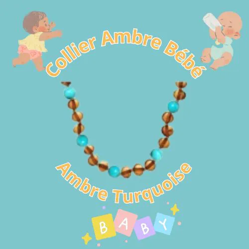 Collier Ambre turquoise 