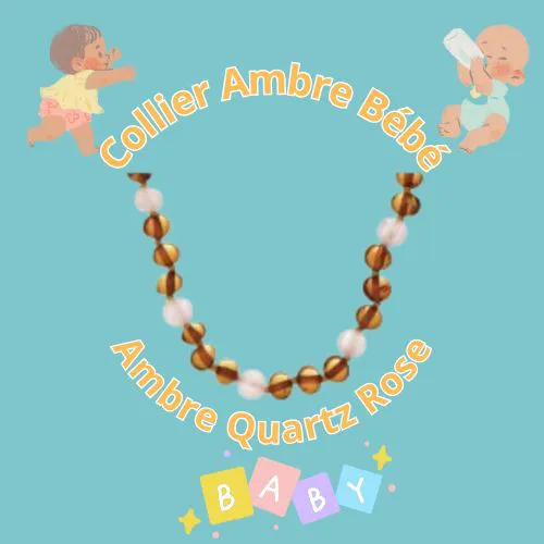 Collier Ambre Quartz Rose
