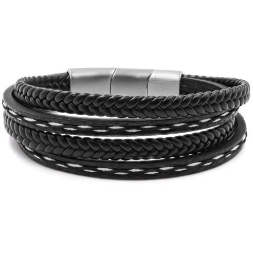 Bracelet acier pour homme tressés et lisses