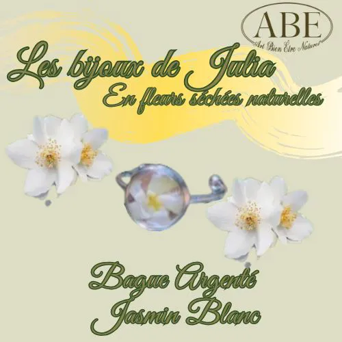 Bague Argenté Jasmin Blanc