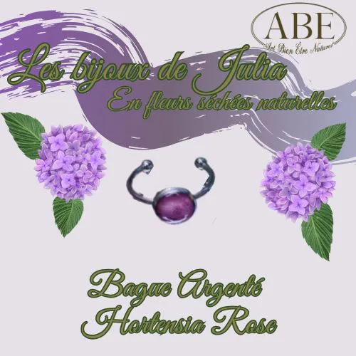 Bague Argenté Hortensia Rose