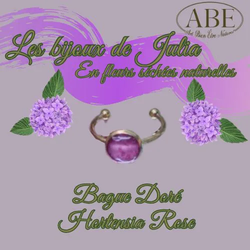 Bague Doré Hortensia Rose