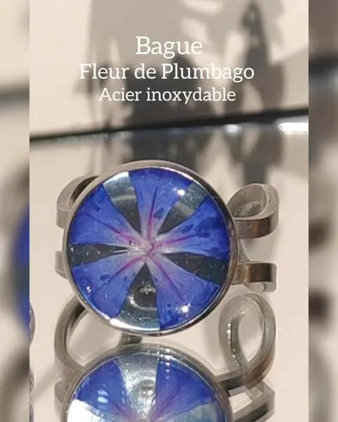 Bague Argenté -FLEUR DE PLUMBAGO