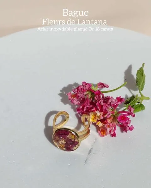 Bague Doré-FLEUR DE LANTANA