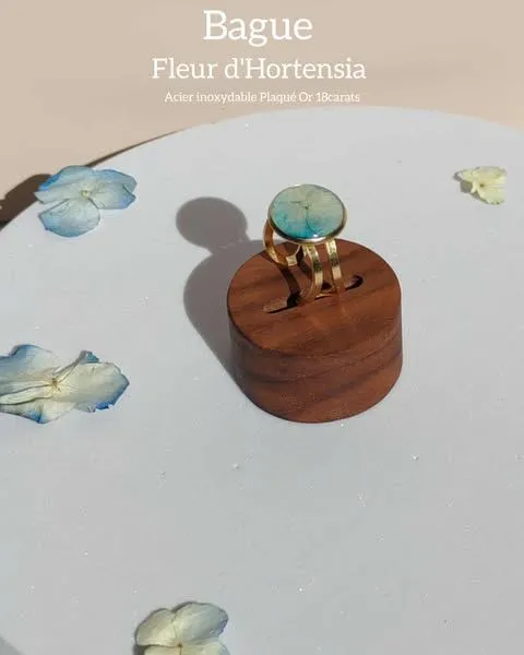BagueDoré-FLEUR D'HORTENSIA 