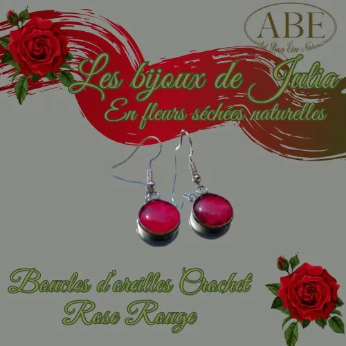 Boucles Crochet rond Rose Rouge