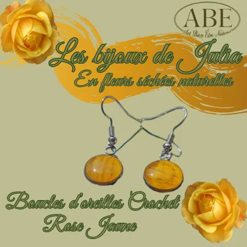 Boucles Crochet rond Rose Jaune