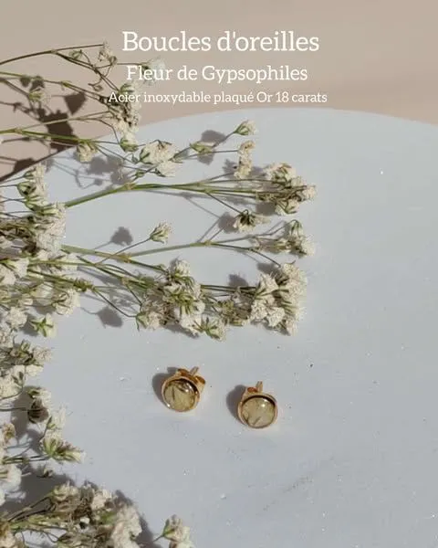 Boucle clou Doré Gypsophile