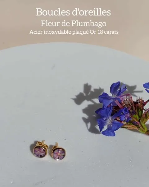 Boucle ClouDoré -FLEUR DE PLUMBAGO 