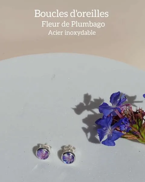 Boucle ClouArg -FLEUR DE PLUMBAGO 