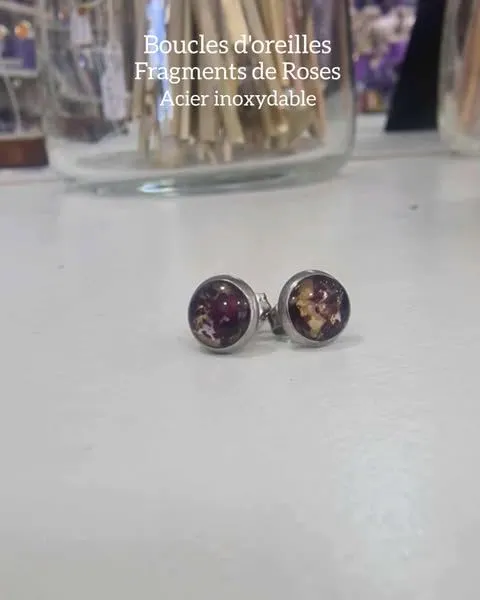 Boucle ClouArg ROSES BLANCHES ET ROUGES 