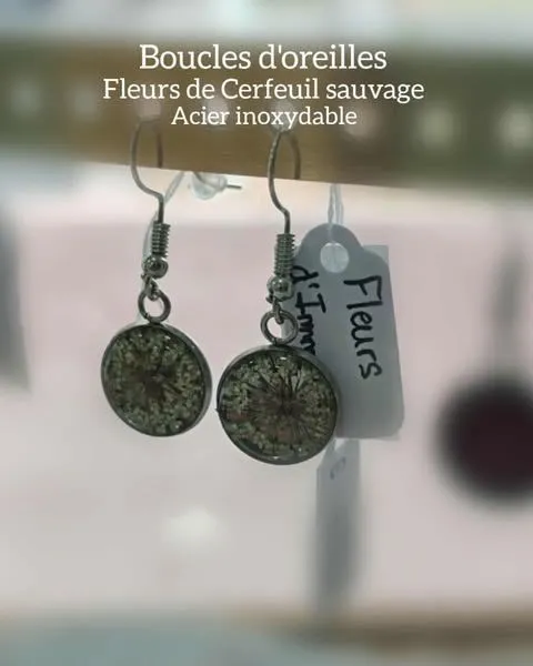 Boucle Crochet Arg- CERFEUIL SAUVAGE 