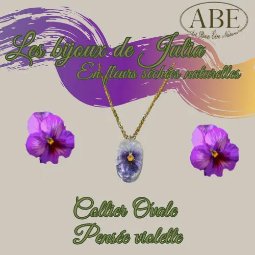 Collier argenté Pensée Violette 