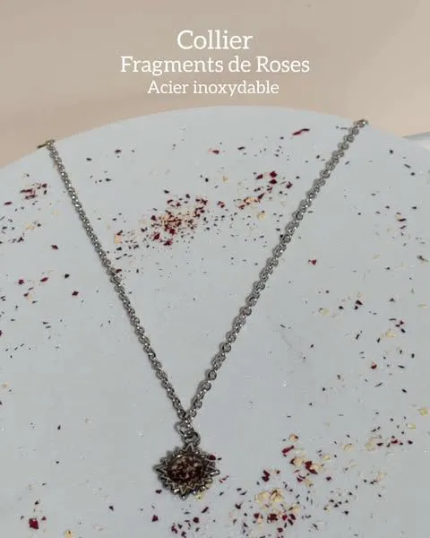 Collier Soleil - Argent - Fragments de rose