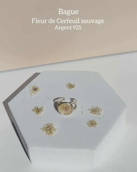 Bague Argent - -FLEURS DE CERFEUIL SAUVAGE 