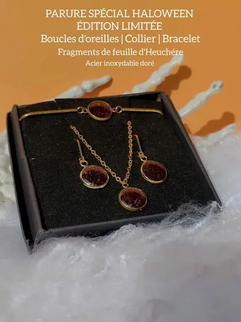 ParureHallowen Doré Fleurs de Heuchère