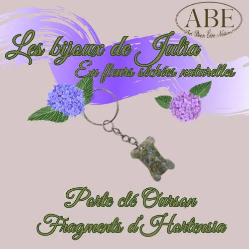 Porte Clé Ourson Fragments Hortensia