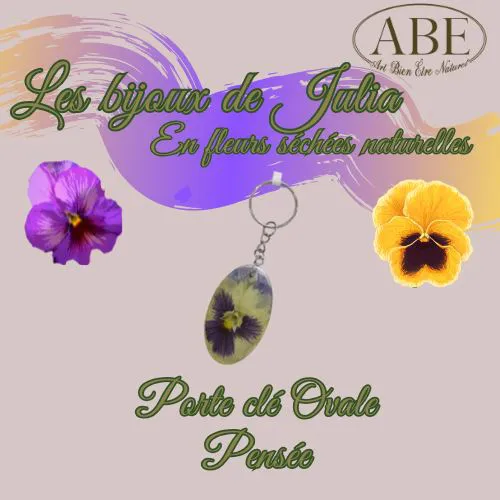 Porte Clé Ovale Pensée