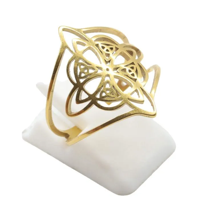 Bague Inox plaqu&eacute;e Or Noeud de Sorci&egrave;re