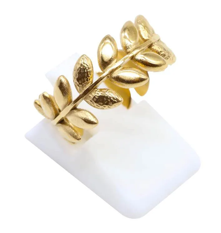 Bague Inox plaqu&eacute;e Or Laurier