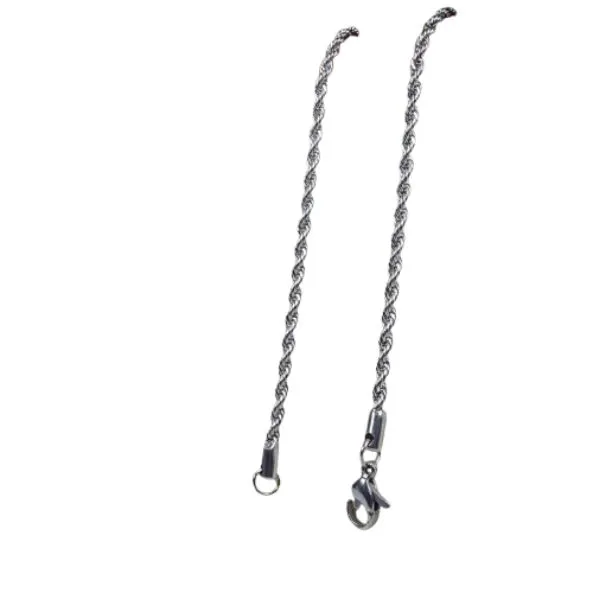 Cha&icirc;ne Maille Corde Argent&eacute;e