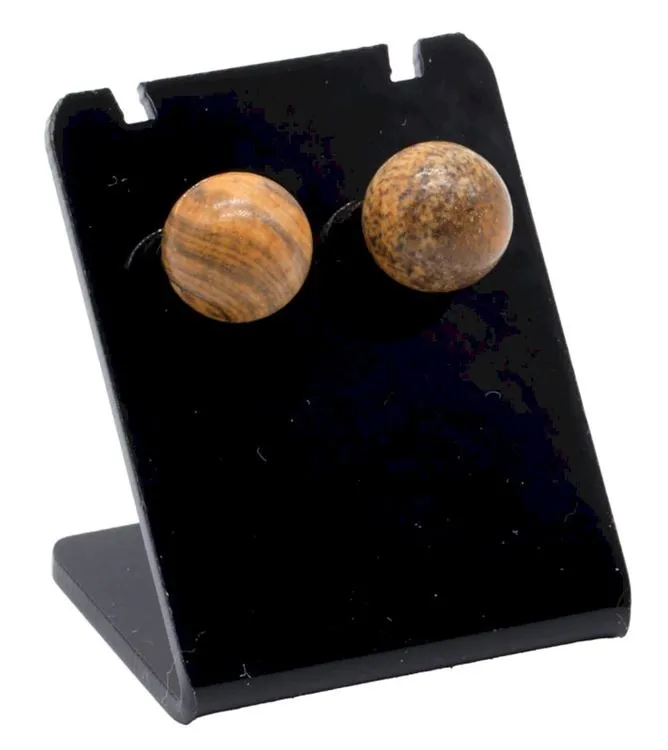 Boucles d'oreilles Perle Jaspe Paysage 10mm