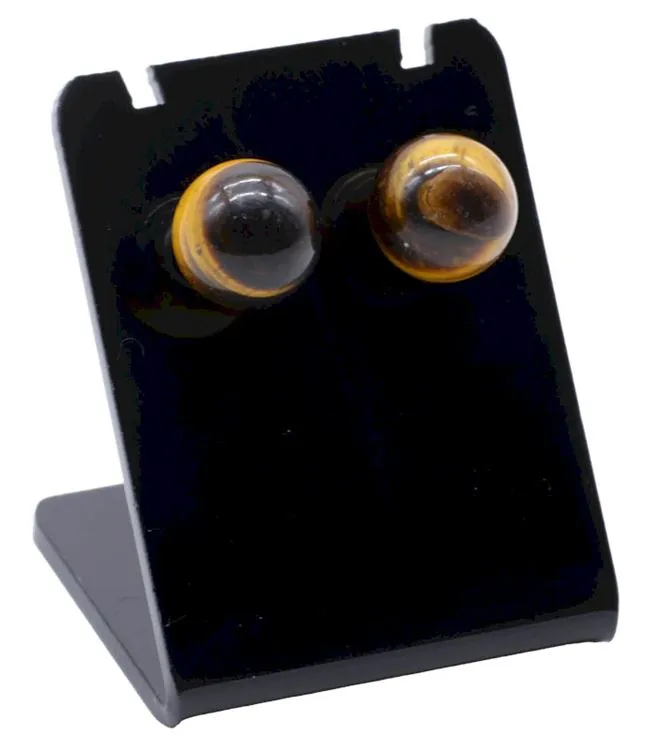 Boucles d'oreilles Perle Oeil de Tigre 10mm