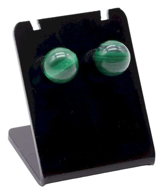 Boucles d'oreilles Perle Malachite 10mm