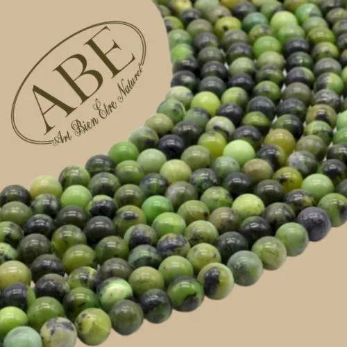 Perles Jade N&eacute;phrite 6mm 10Pcs