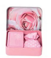 Boite Savon & Pochon Rose