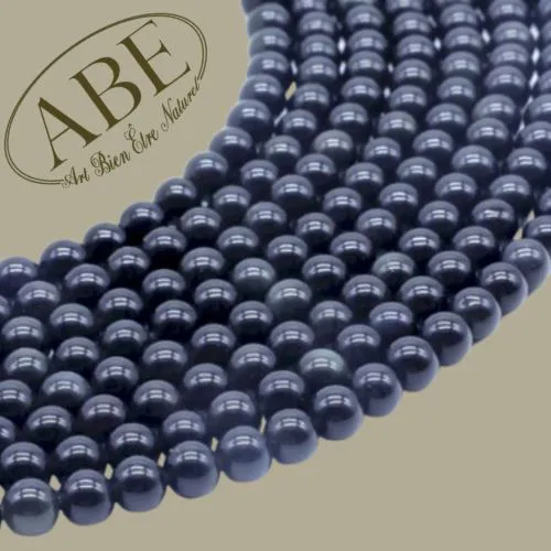 Perles Obsidienne Noire Dor&eacute;e 6mm 10Pcs