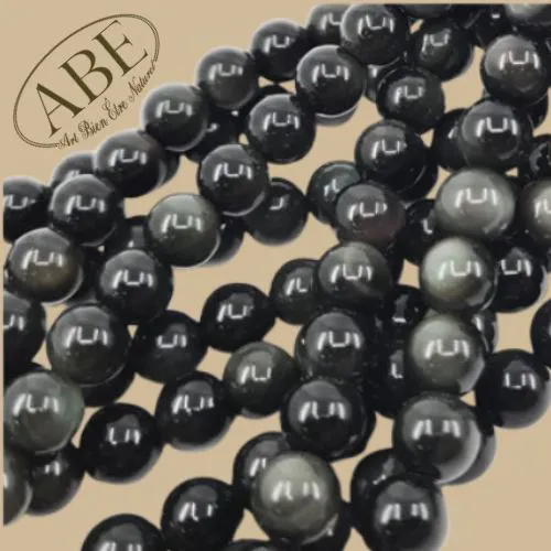 Obsidienne Oeil C&eacute;leste 6mm 10 pcs