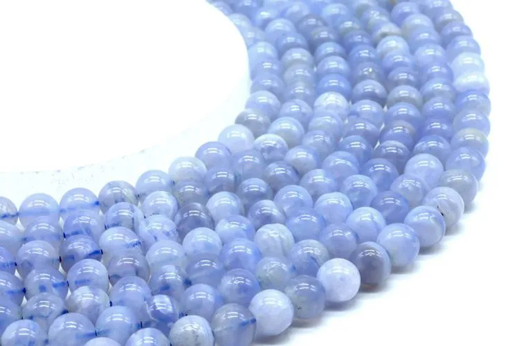 Perles Calc&eacute;doine Bleue 'AA' 8mm
