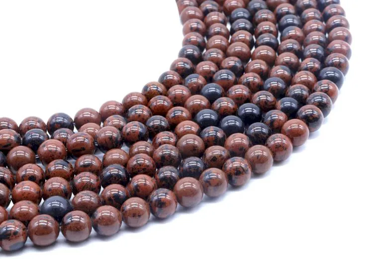 Perles d&rsquo;obsidienne acajou de 8 mm 