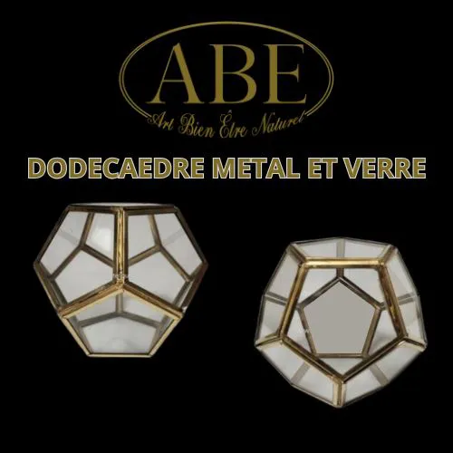 DODECAEDRE METAL ET VERRE GM 12CM