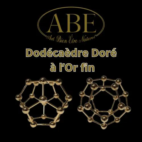 Dodecaèdre doré à l'or fin8cm