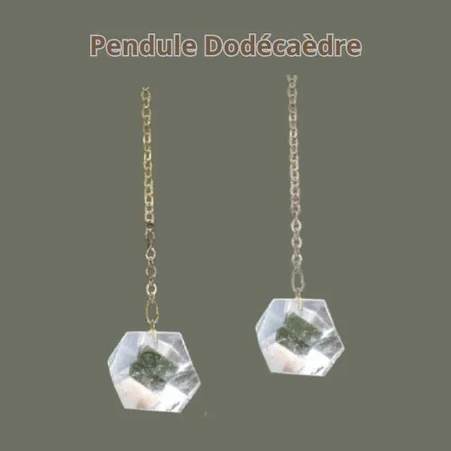 Pendule Dodécaèdre Cristal de Roche