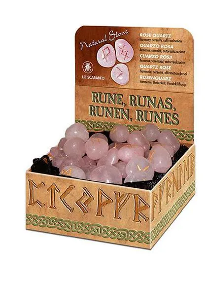 Jeu de Runes en Quartz Rose